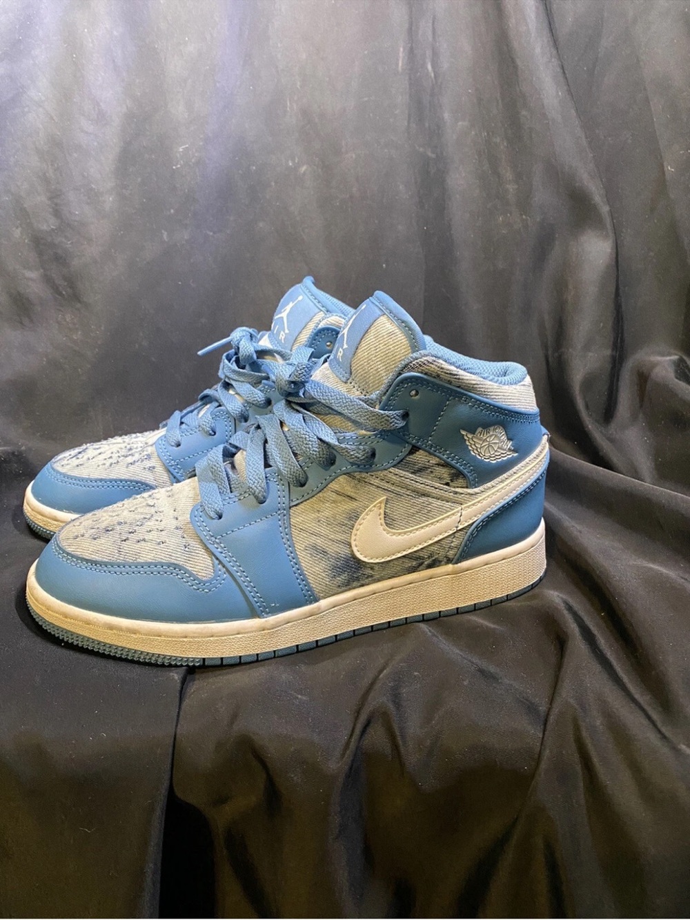 2022 Nike Air Jordan Mid 1 GS Washed Denim Dutch Blue DM8951-400 Kids5Y/Wom 6.5